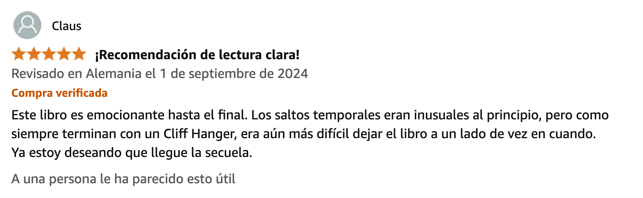 Reseña 5 de lectores de La Highlanderess