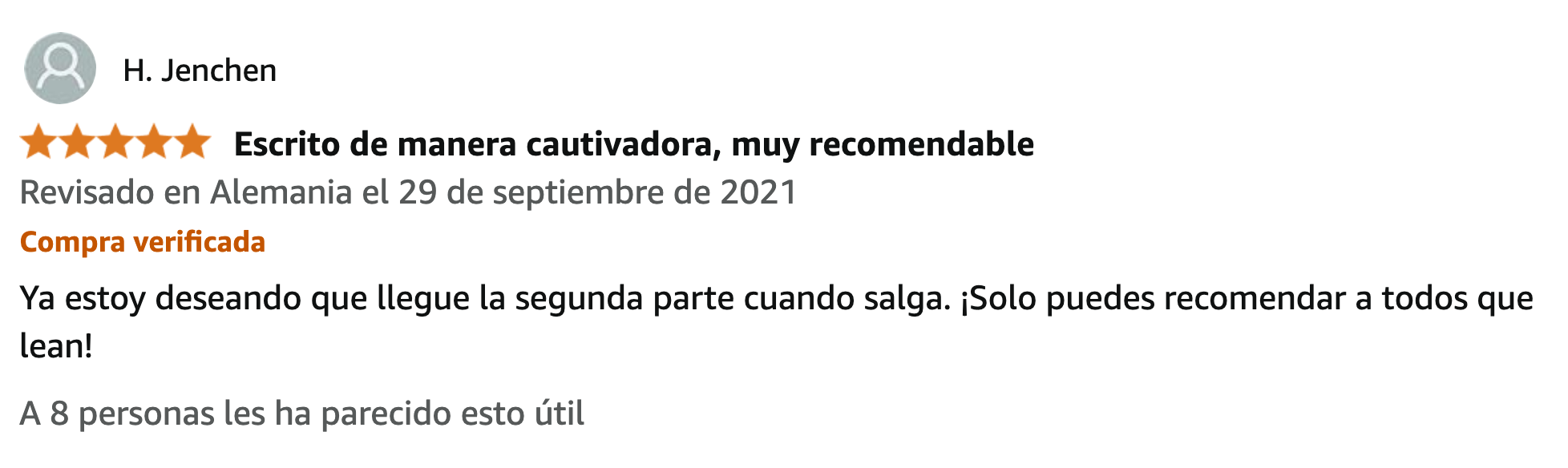 Reseña 9 de lectores de La Highlanderess