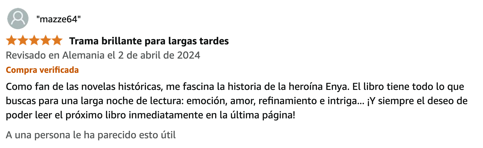 Reseña 10 de lectores de La Highlanderess
