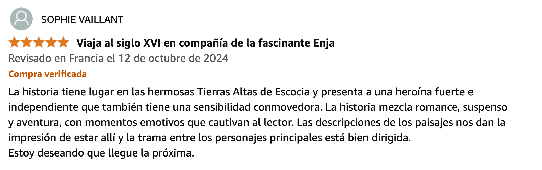 Reseña 12 de lectores de La Highlanderess