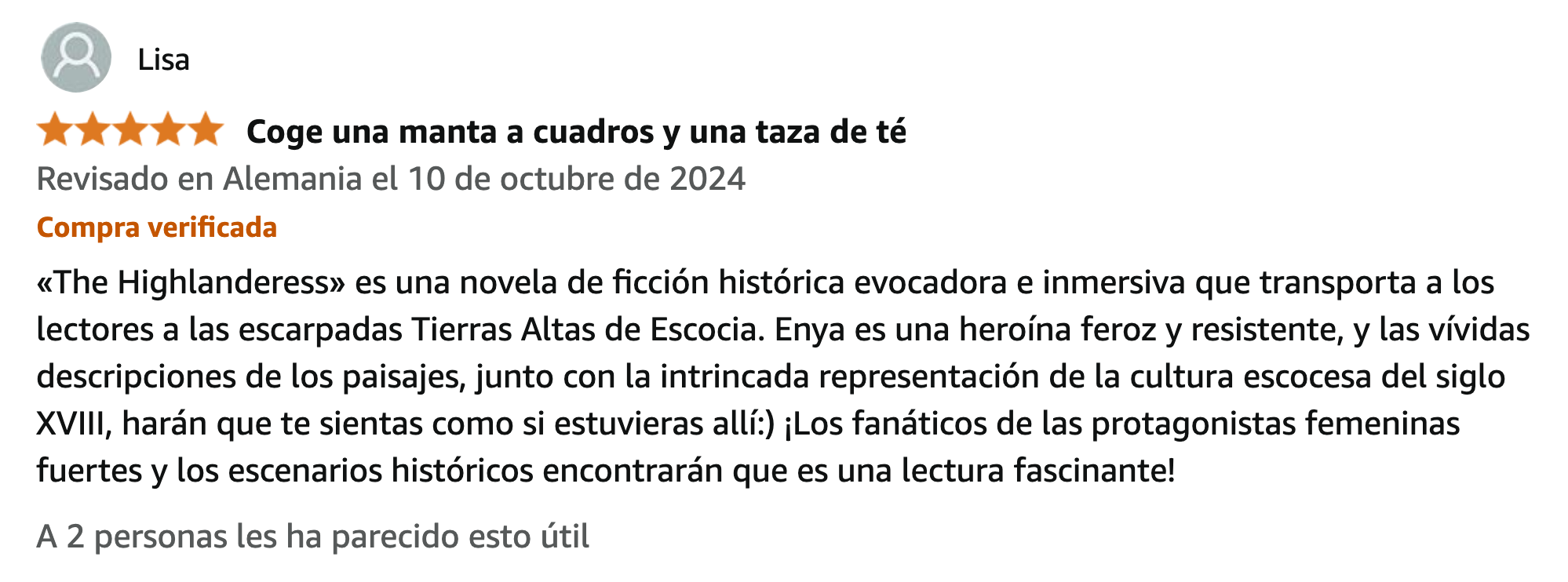 Reseña 23 de lectores de La Highlanderess